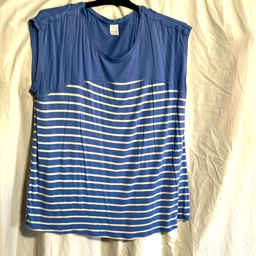 Blue and white stripes blouse
